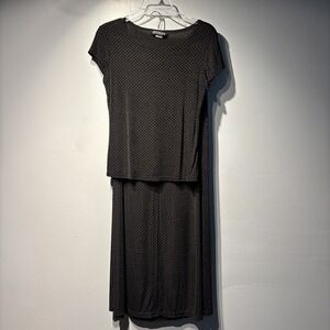 Vintage Briggs  2Pc‎ Top/Skirt Long Black/Tan Womens SzS/M Stretch Whimsygoth